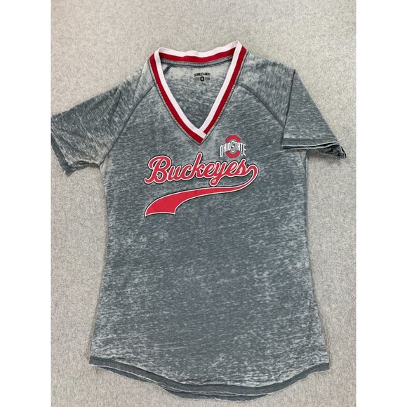 Ohio State Buckeyes Scarlet & Gray Game Day Tee Shirt (Women's Large) Gray‎ - Picture 1 of 10